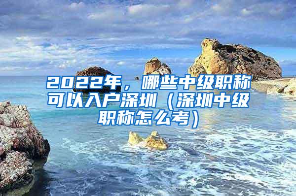 2022年，哪些中级职称可以入户深圳（深圳中级职称怎么考）