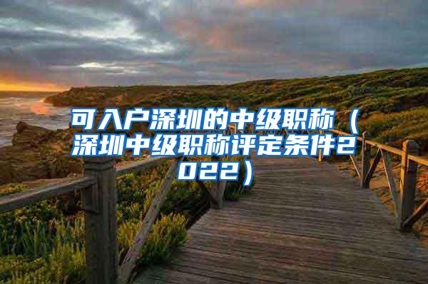 可入户深圳的中级职称（深圳中级职称评定条件2022）