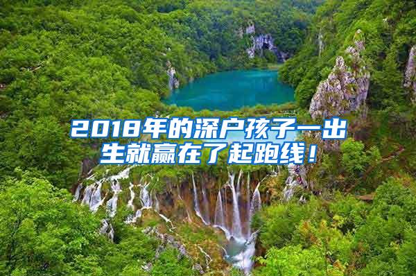 2018年的深户孩子一出生就赢在了起跑线！