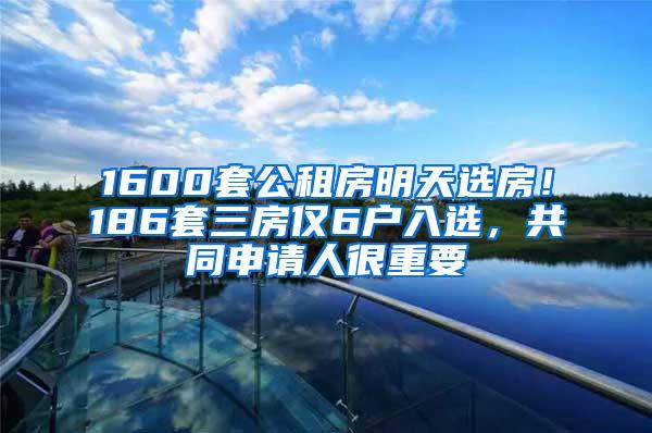 1600套公租房明天选房！186套三房仅6户入选，共同申请人很重要
