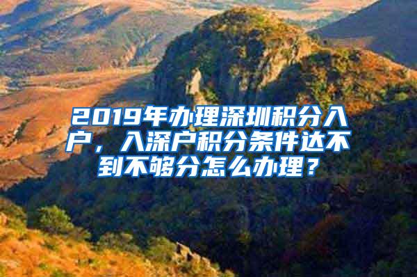 2019年办理深圳积分入户，入深户积分条件达不到不够分怎么办理？