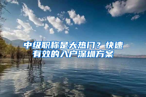 中级职称是大热门？快速有效的入户深圳方案