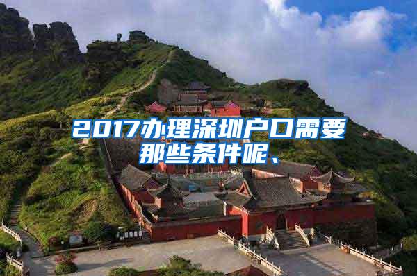 2017办理深圳户口需要那些条件呢、