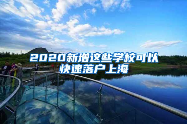 2020新增这些学校可以快速落户上海