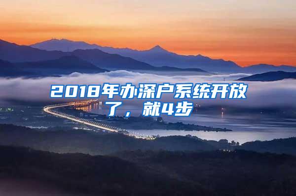 2018年办深户系统开放了，就4步