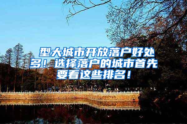 Ⅰ型大城市开放落户好处多！选择落户的城市首先要看这些排名！