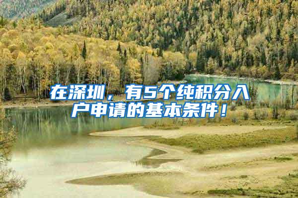 在深圳，有5个纯积分入户申请的基本条件！