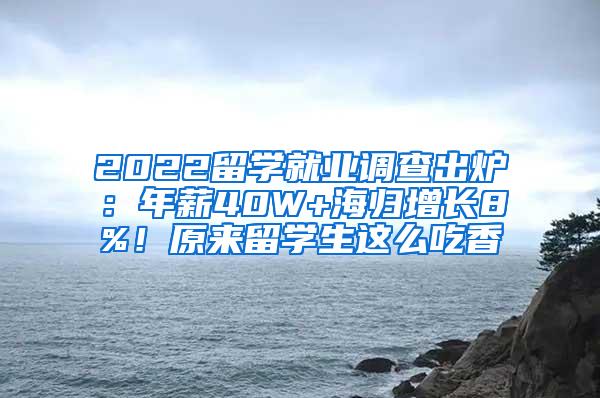 2022留学就业调查出炉：年薪40W+海归增长8%！原来留学生这么吃香