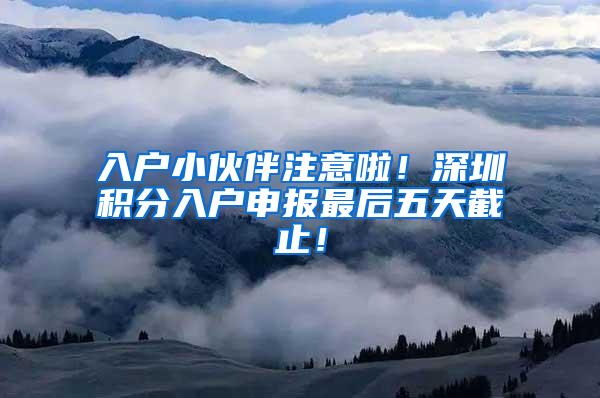 入户小伙伴注意啦！深圳积分入户申报最后五天截止！