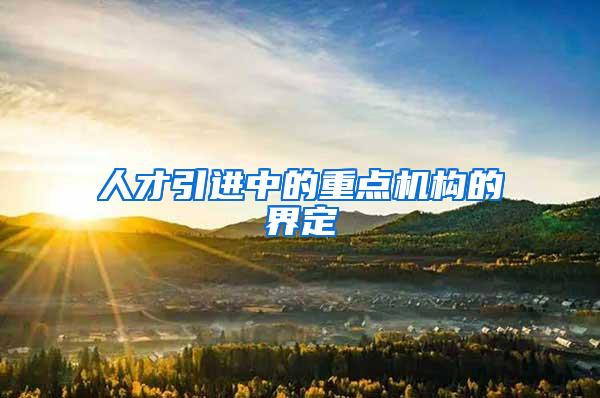人才引进中的重点机构的界定