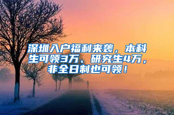 深圳入户福利来袭，本科生可领3万、研究生4万，非全日制也可领！