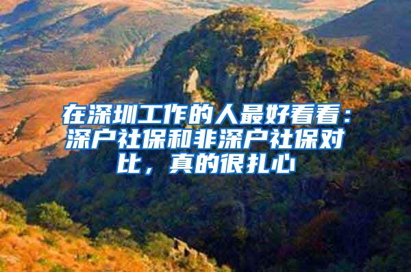 在深圳工作的人最好看看：深户社保和非深户社保对比，真的很扎心