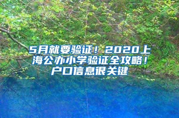 5月就要验证！2020上海公办小学验证全攻略！户口信息很关键