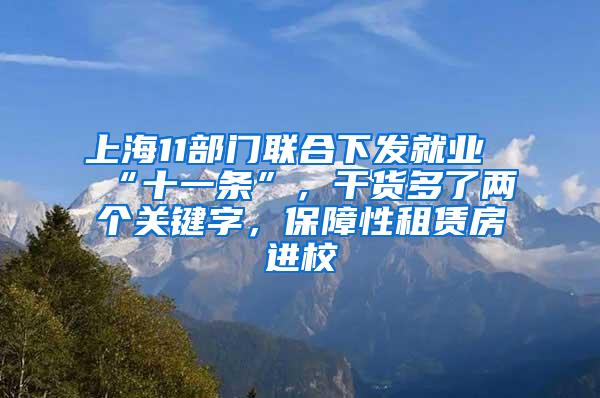 上海11部门联合下发就业“十一条”，干货多了两个关键字，保障性租赁房进校