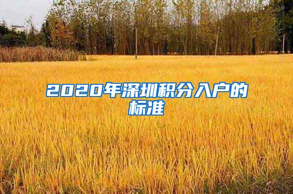 2020年深圳积分入户的标准