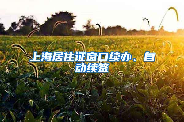 上海居住证窗口续办、自动续签