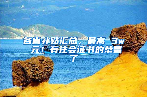 各省补贴汇总，最高 3w 元！有注会证书的恭喜了