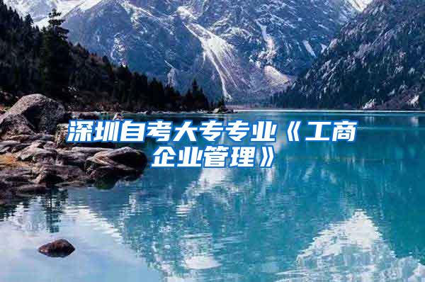 深圳自考大专专业《工商企业管理》