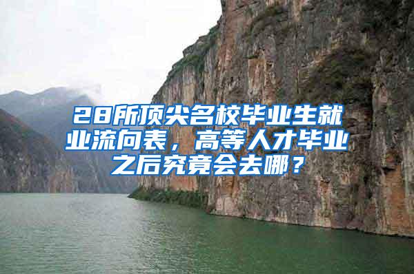 28所顶尖名校毕业生就业流向表，高等人才毕业之后究竟会去哪？