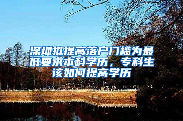深圳拟提高落户门槛为最低要求本科学历，专科生该如何提高学历