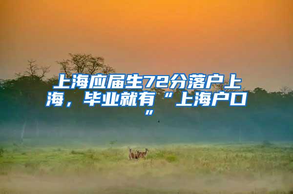 上海应届生72分落户上海，毕业就有“上海户口”