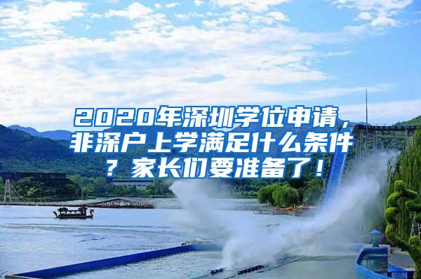 2020年深圳学位申请，非深户上学满足什么条件？家长们要准备了！