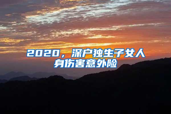 2020，深户独生子女人身伤害意外险