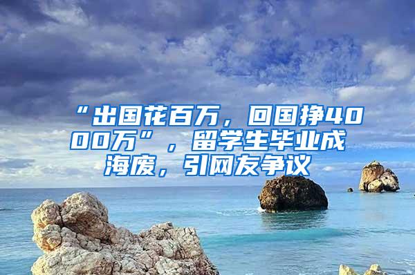 “出国花百万，回国挣4000万”，留学生毕业成海废，引网友争议