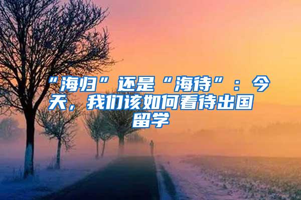 “海归”还是“海待”：今天，我们该如何看待出国留学