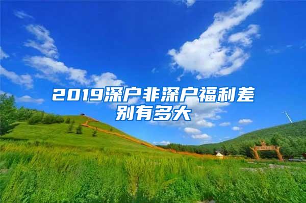 2019深户非深户福利差别有多大