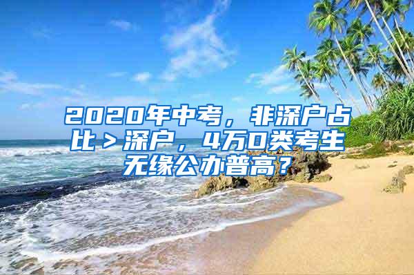 2020年中考，非深户占比＞深户，4万D类考生无缘公办普高？