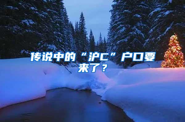 传说中的“沪C”户口要来了？