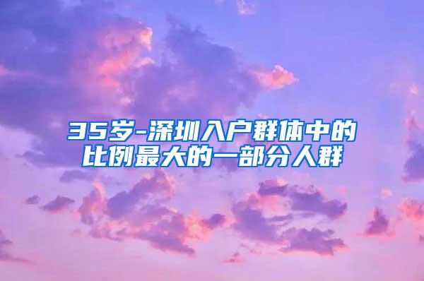 35岁-深圳入户群体中的比例最大的一部分人群
