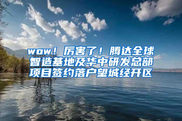 wow！厉害了！腾达全球智造基地及华中研发总部项目签约落户望城经开区