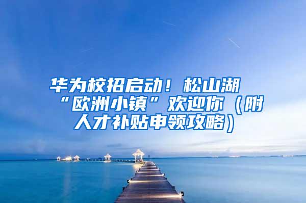 华为校招启动！松山湖“欧洲小镇”欢迎你（附人才补贴申领攻略）