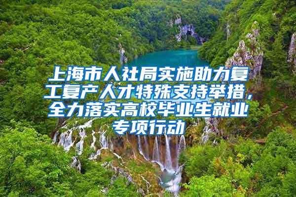 上海市人社局实施助力复工复产人才特殊支持举措，全力落实高校毕业生就业专项行动