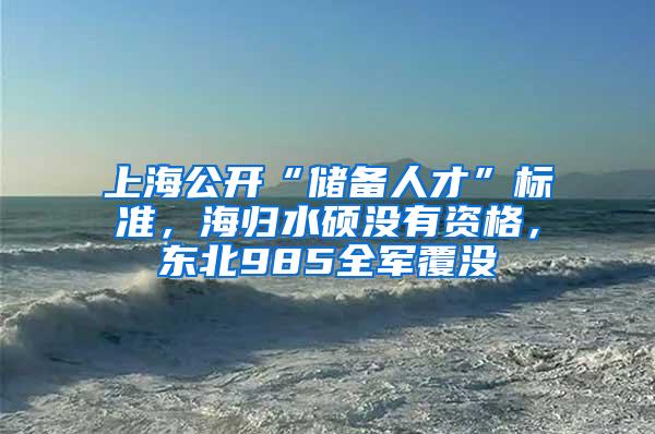上海公开“储备人才”标准，海归水硕没有资格，东北985全军覆没
