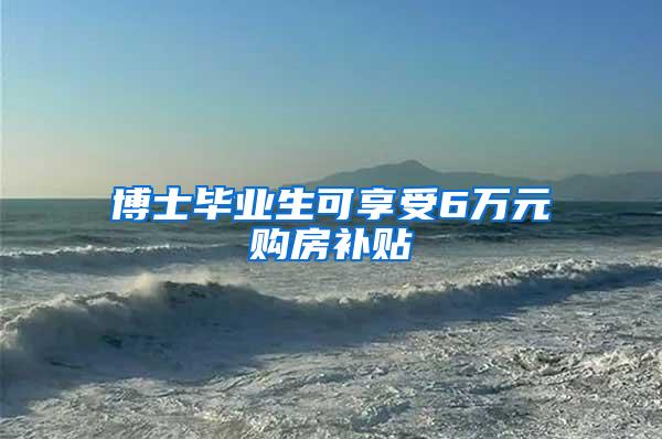 博士毕业生可享受6万元购房补贴