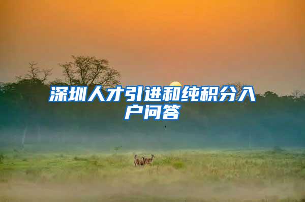 深圳人才引进和纯积分入户问答