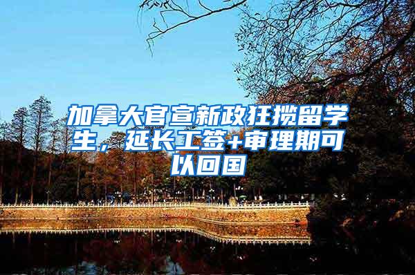 加拿大官宣新政狂揽留学生，延长工签+审理期可以回国