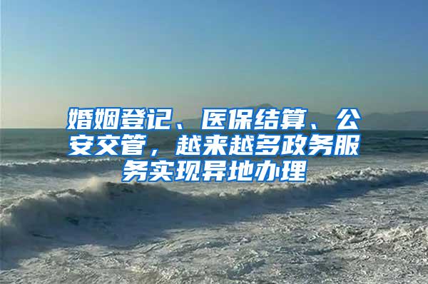 婚姻登记、医保结算、公安交管，越来越多政务服务实现异地办理
