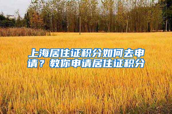 上海居住证积分如何去申请？教你申请居住证积分