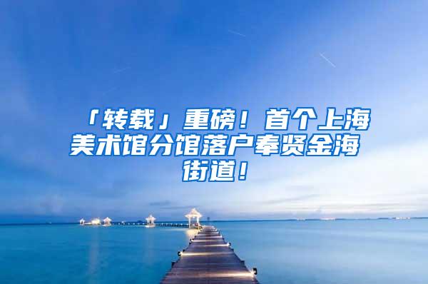 「转载」重磅！首个上海美术馆分馆落户奉贤金海街道！