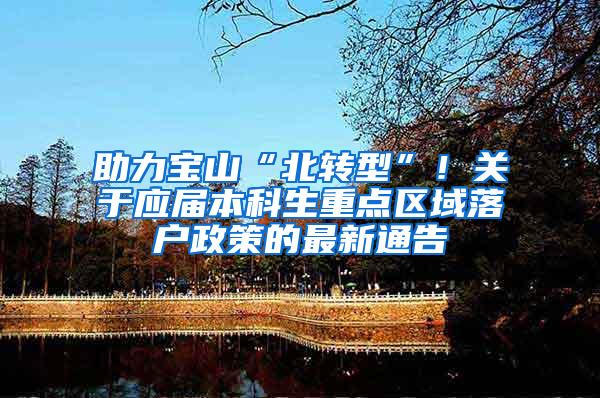 助力宝山“北转型”！关于应届本科生重点区域落户政策的最新通告