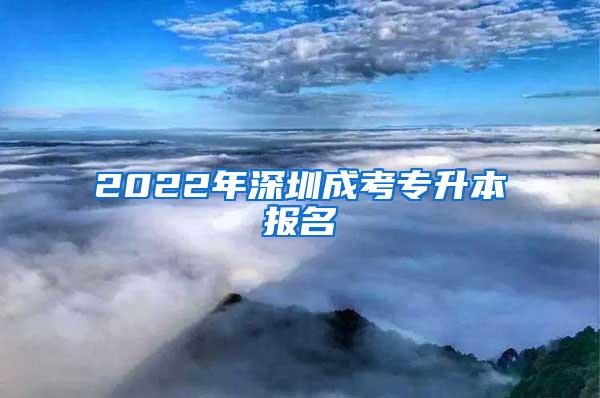 2022年深圳成考专升本报名