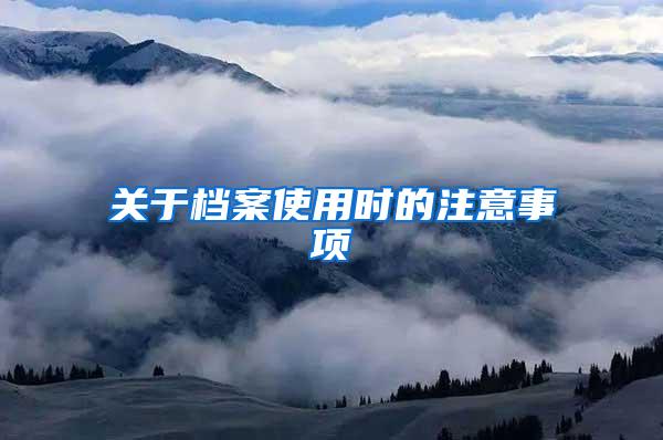关于档案使用时的注意事项