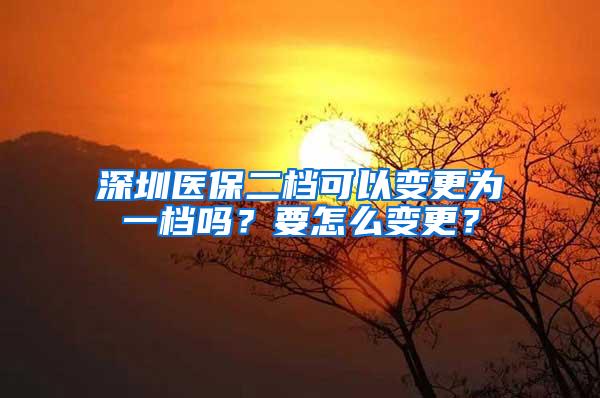 深圳医保二档可以变更为一档吗？要怎么变更？