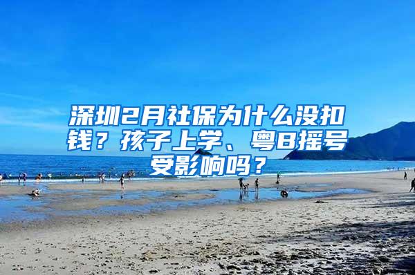 深圳2月社保为什么没扣钱？孩子上学、粤B摇号受影响吗？