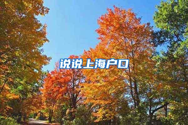 说说上海户口