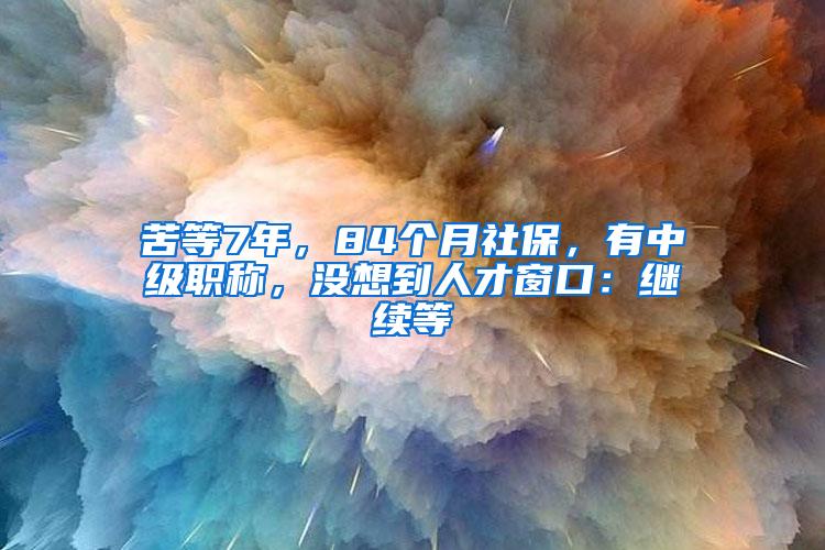 苦等7年，84个月社保，有中级职称，没想到人才窗口：继续等